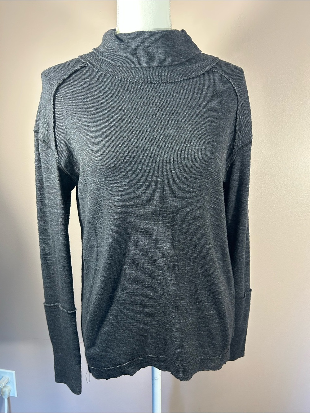 We The Free Charcoal Turtleneck Sweater